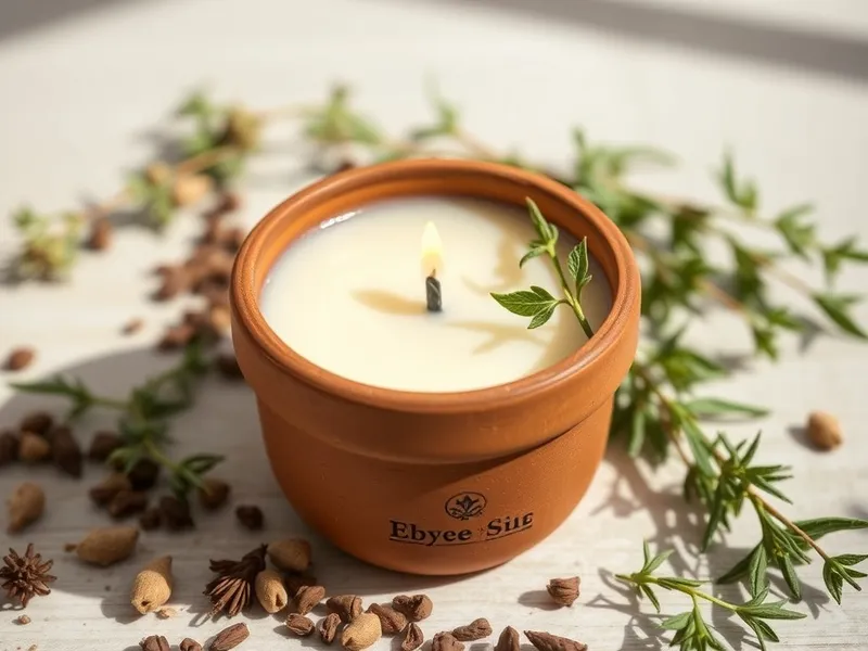 Bougie soja naturelle pot terre cuite huiles essentielles