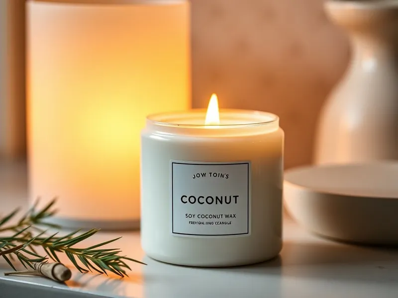 Bougie soja-coco longue durée 60h, grossiste premium